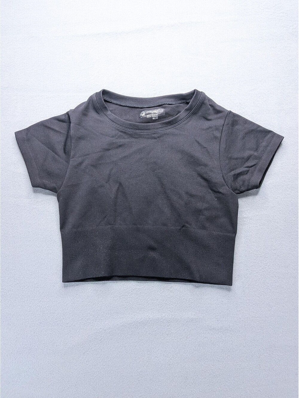 OFFLINE By Aerie T-Shirt Womens XS Gray Cropped Seamless Crew Neck Yoga Gym